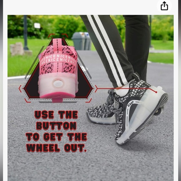 SDSPEED Kids Roller Skate Shoes pink Single Wheel Sport Sneaker LED size 5(37) - Picture 4 of 15